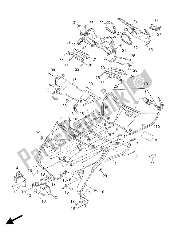 All parts for the Leg Shield of the Yamaha YP 125R 2013