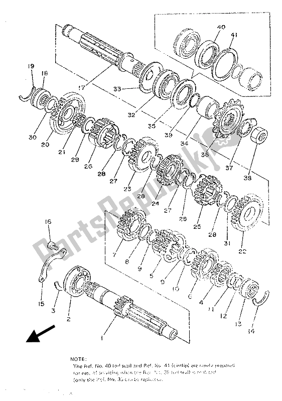 Tutte le parti per il Trasmissione del Yamaha TZR 250 1989