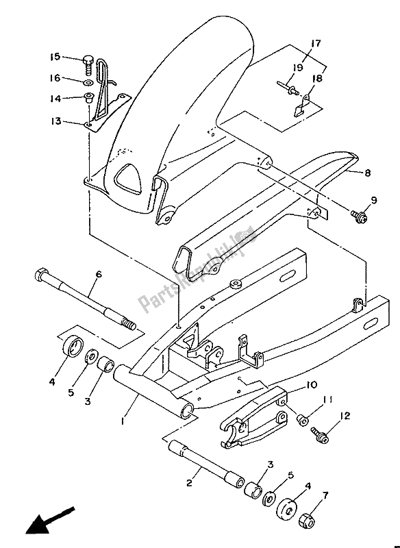 Todas las partes para Brazo Trasero de Yamaha TDM 850 1992