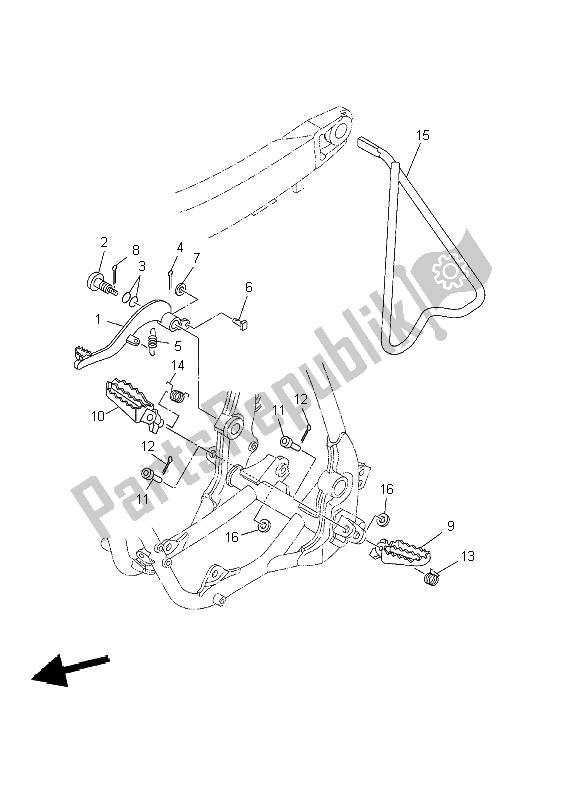 Todas las partes para Soporte Y Reposapiés de Yamaha YZ 250F 2002