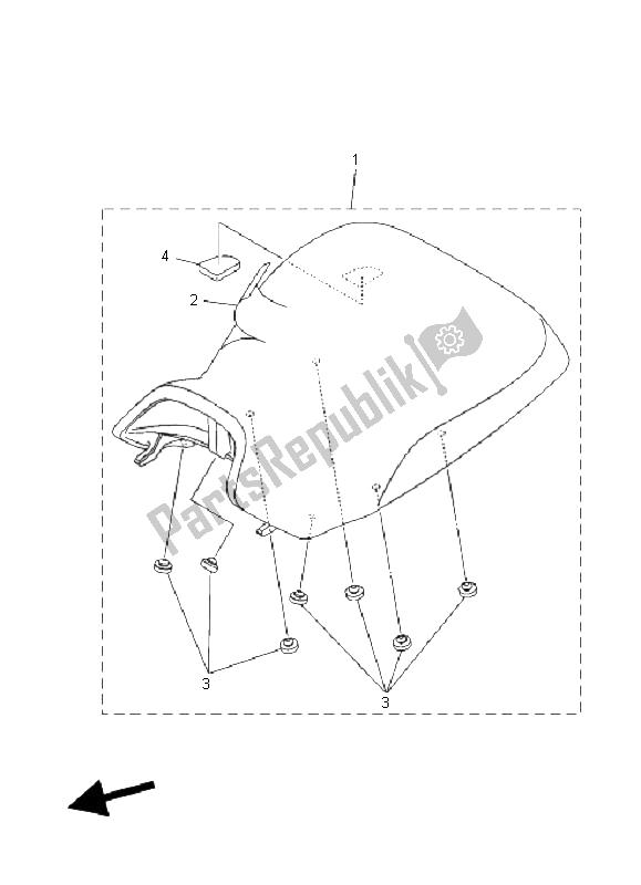 Alle onderdelen voor de Stoel van de Yamaha YFM 700 Grizzly EPS SE 2011