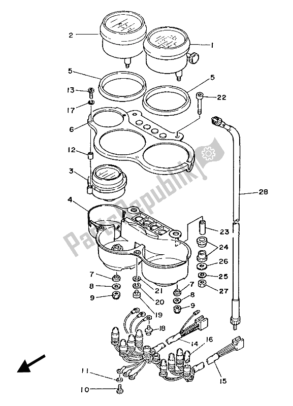 All parts for the Meter of the Yamaha TZR 250 1987