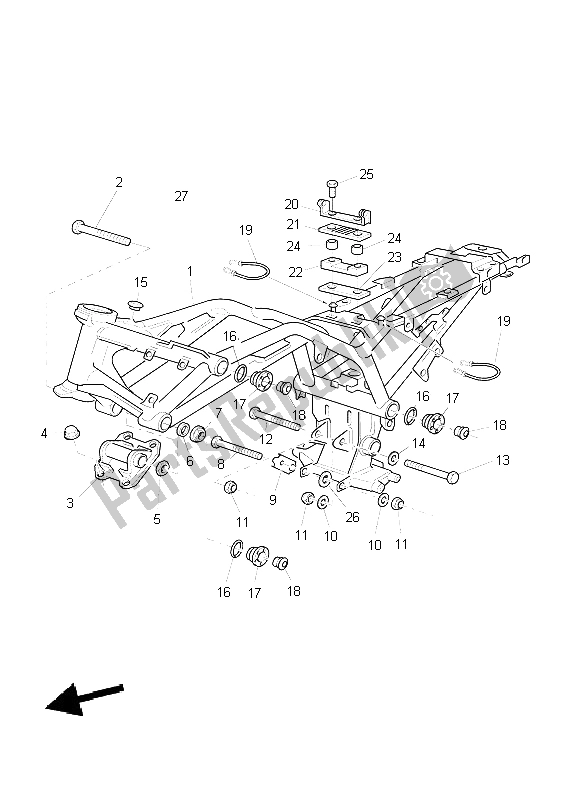 Toutes les pièces pour le Cadre du Yamaha BT 1100 Bulldog 2004