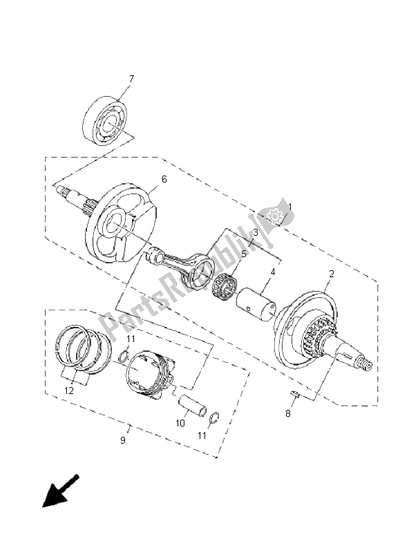 All parts for the Crankshaft & Piston of the Yamaha T 135 FI Crypton X 2009
