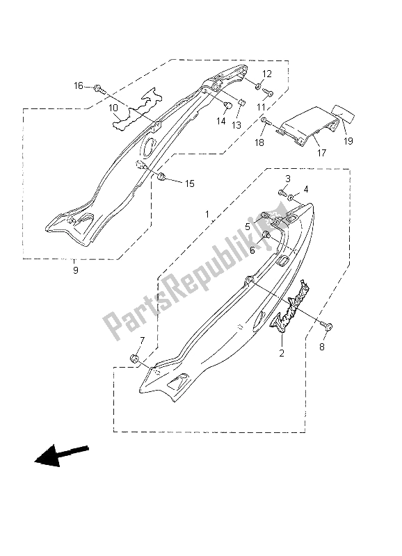 Todas las partes para Cubierta Lateral de Yamaha YZF 600R Thundercat 2002