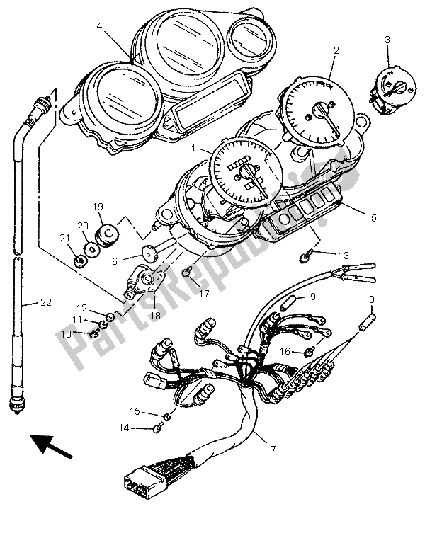 Toutes les pièces pour le Mètre Alternatif du Yamaha YZF 750R 1996