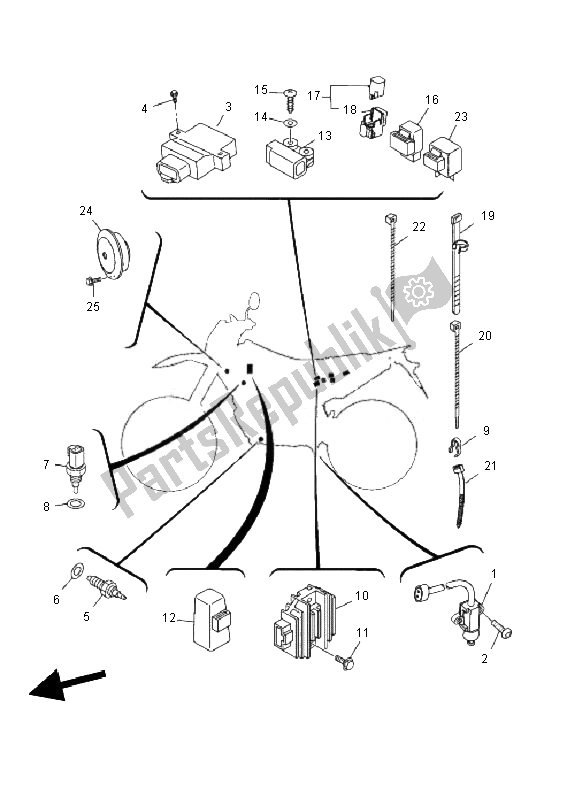 Toutes les pièces pour le électrique 2 du Yamaha WR 125R 2010