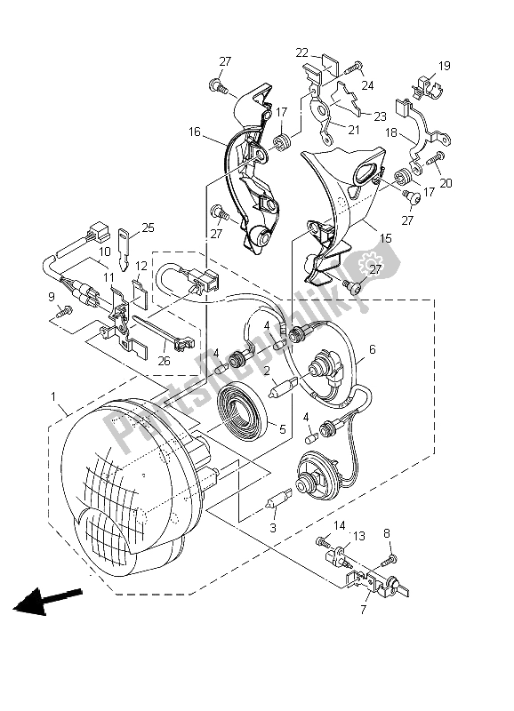 Tutte le parti per il Faro del Yamaha MT 01S 1670 2009