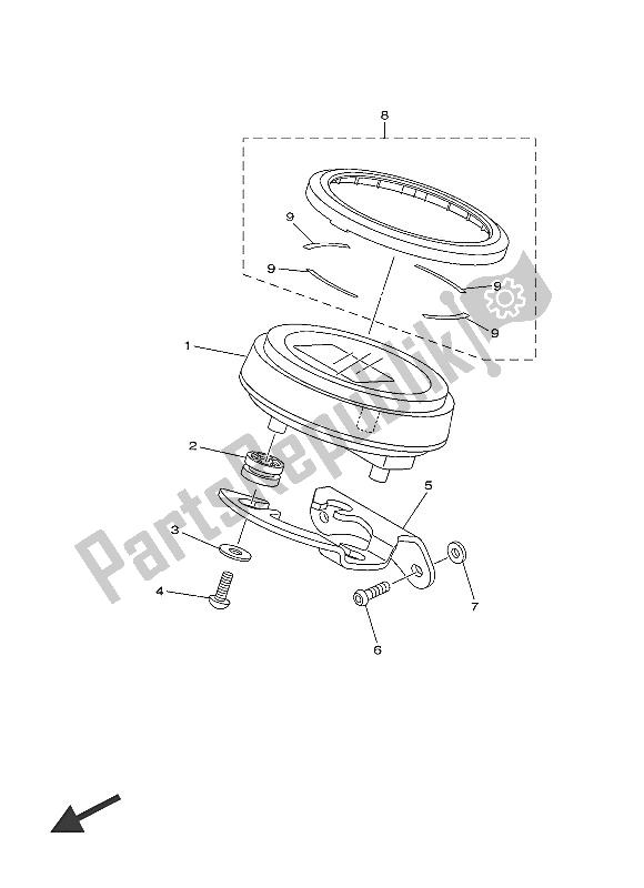 All parts for the Meter of the Yamaha XVS 950 CR 60 TH Anniversy 2016