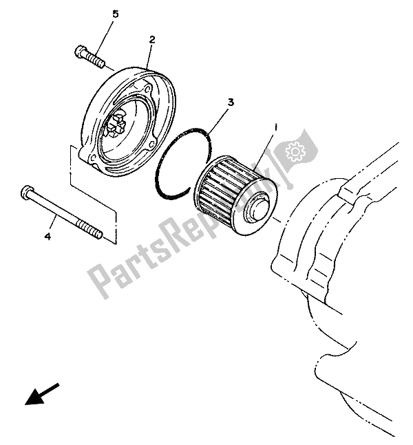 All parts for the Oil Cleaner of the Yamaha XV 250 Virago 1994