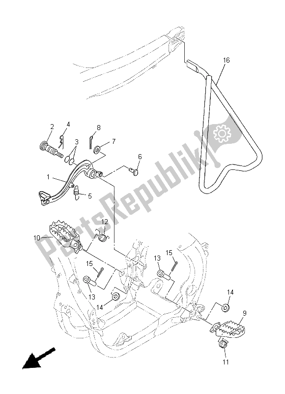 Wszystkie części do Podstawka I Podnó? Ek Yamaha YZ 450F 2015