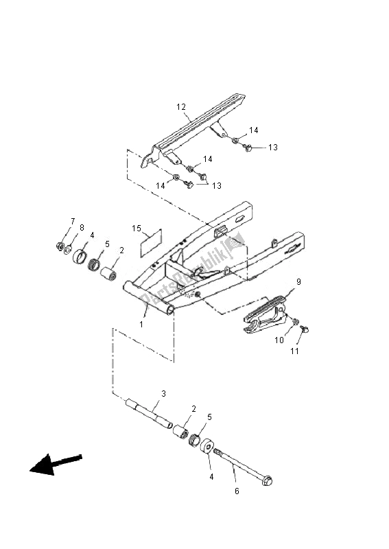 All parts for the Rear Arm of the Yamaha WR 125X 2010