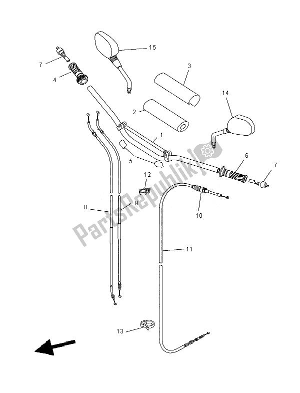 Todas las partes para Manija De Dirección Y Cable de Yamaha XT 660X 2007