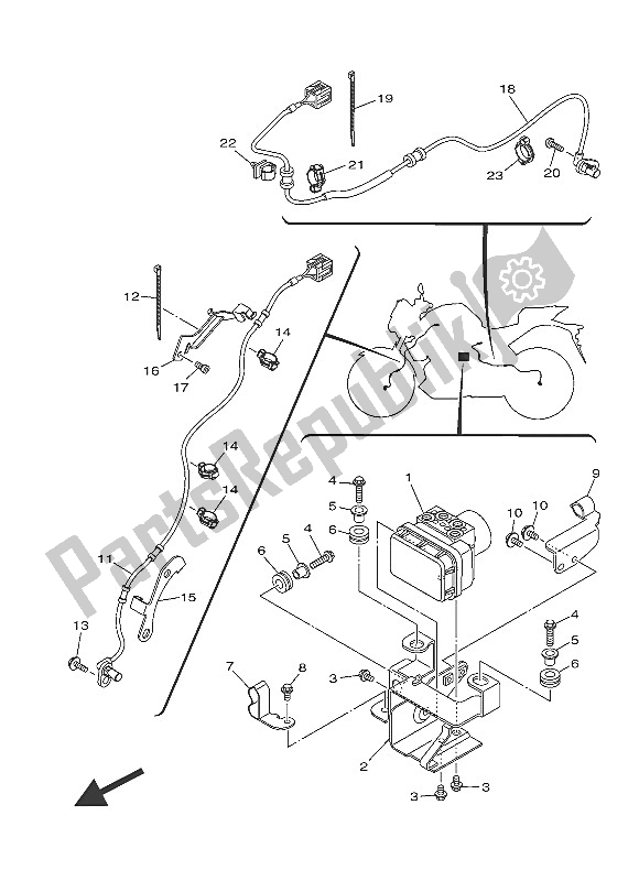 Alle onderdelen voor de Elektrisch 3 van de Yamaha MT 03A 660 2016