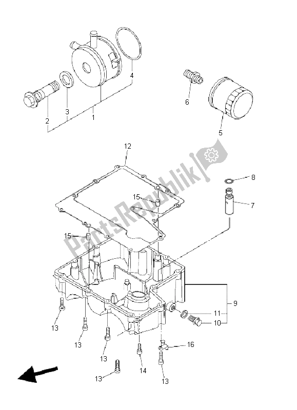 All parts for the Oil Cleaner of the Yamaha FZ6 S 600 2006