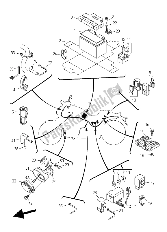 Tutte le parti per il Elettrico 2 del Yamaha VMX 17 1700 2009