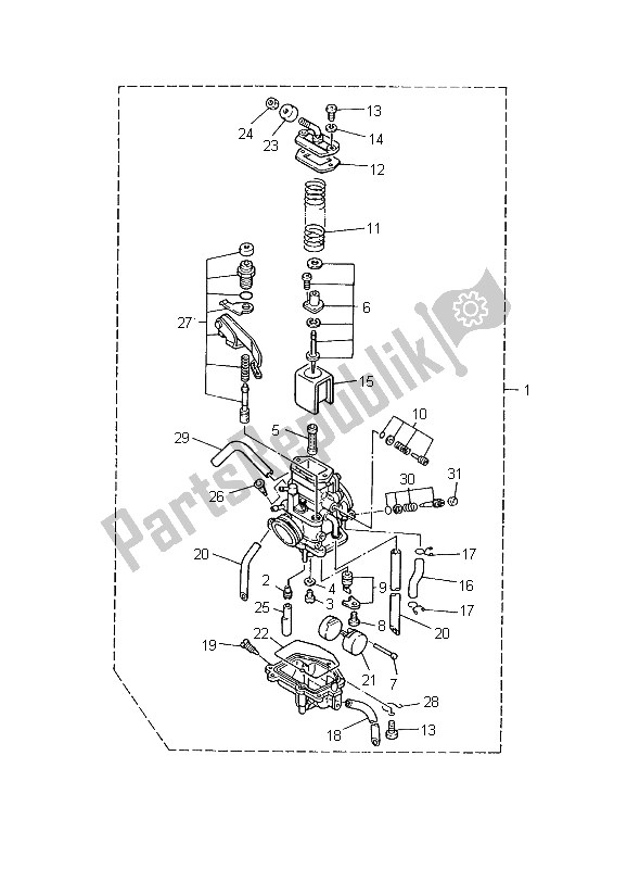 Todas las partes para Carburador de Yamaha DT 125R 2002