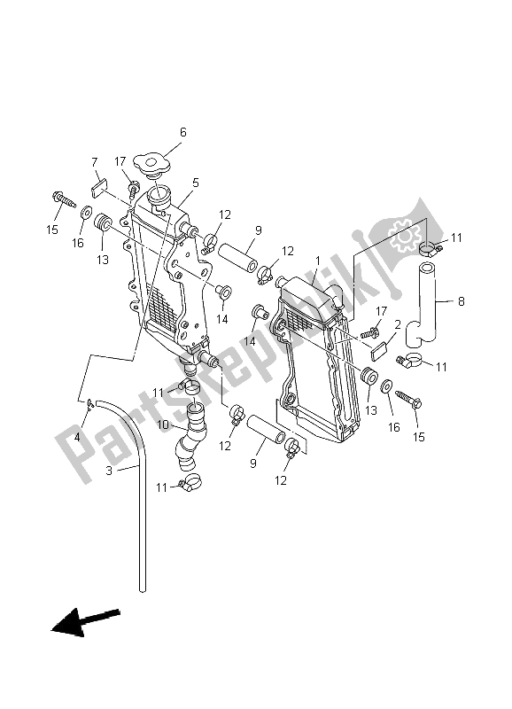 Todas las partes para Radiador Y Manguera de Yamaha YZ 250 2009