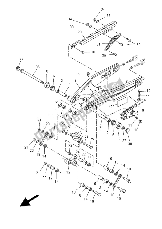 Todas las partes para Brazo Trasero de Yamaha XT 660X 2014