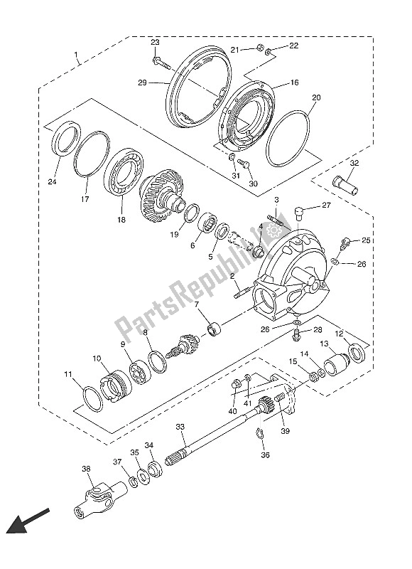 All parts for the Drive Shaft of the Yamaha FJR 1300A 2016