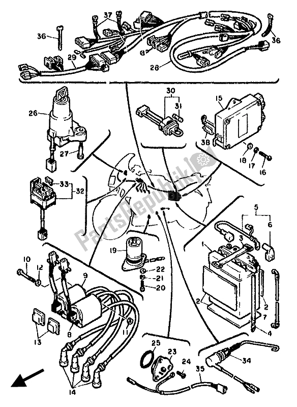 Wszystkie części do Elektryczny 2 Yamaha FJ 1100 1985