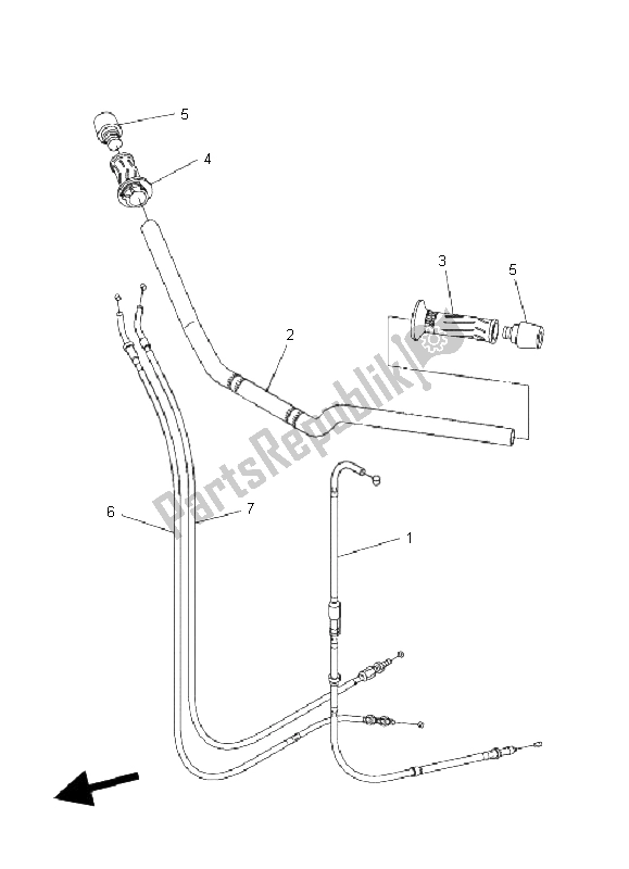 All parts for the Steering Handle & Cable of the Yamaha FZ6 Sahg 600 2008