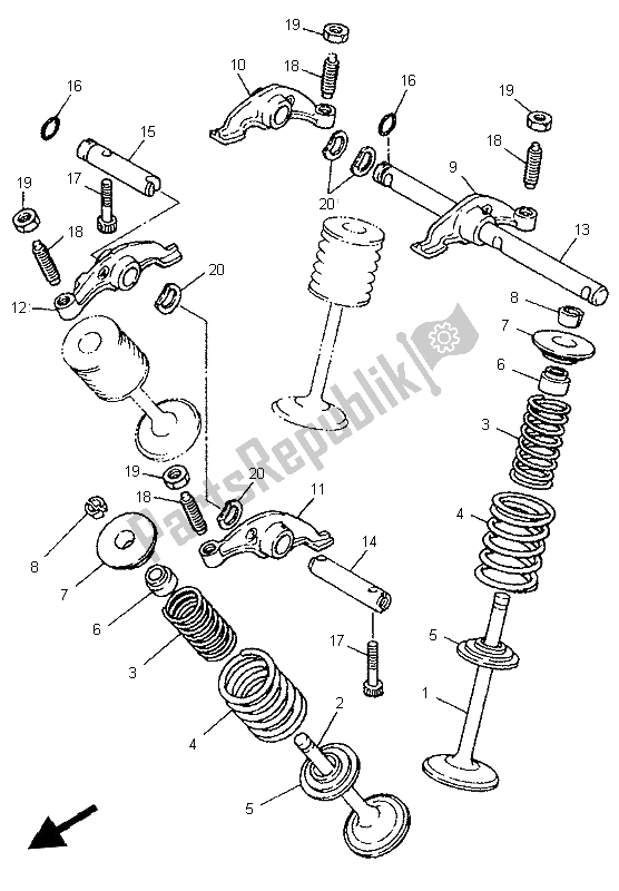 Todas las partes para Válvula de Yamaha TT 600R 1997