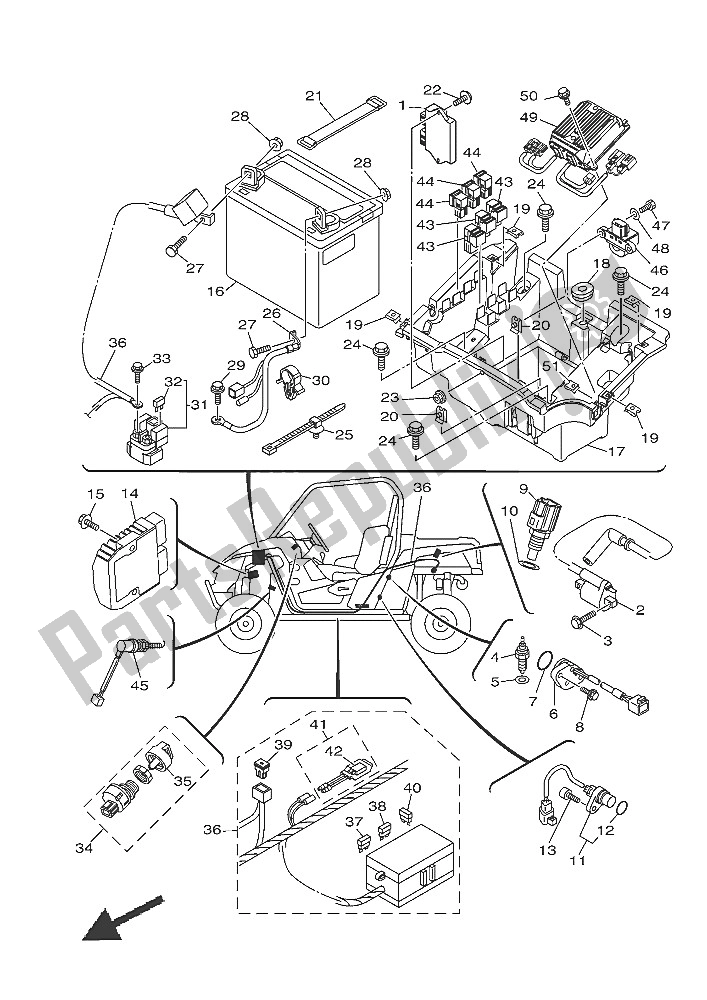 All parts for the Electrical 1 of the Yamaha YXE 700E Yamaha Black 2016