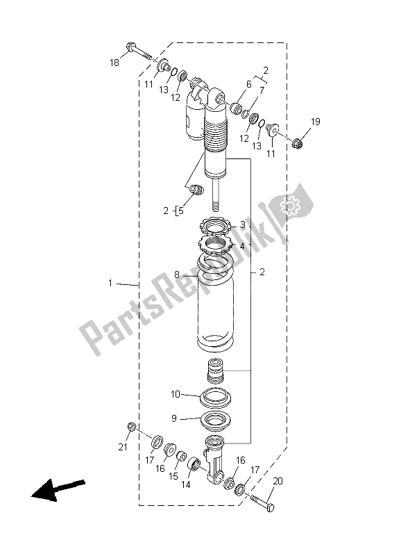 Toutes les pièces pour le Suspension Arrière du Yamaha YZ 125 2004