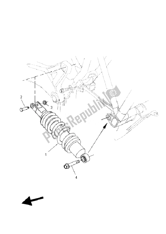 Alle onderdelen voor de Achtervering van de Yamaha MT 03 25 KW 660 2007