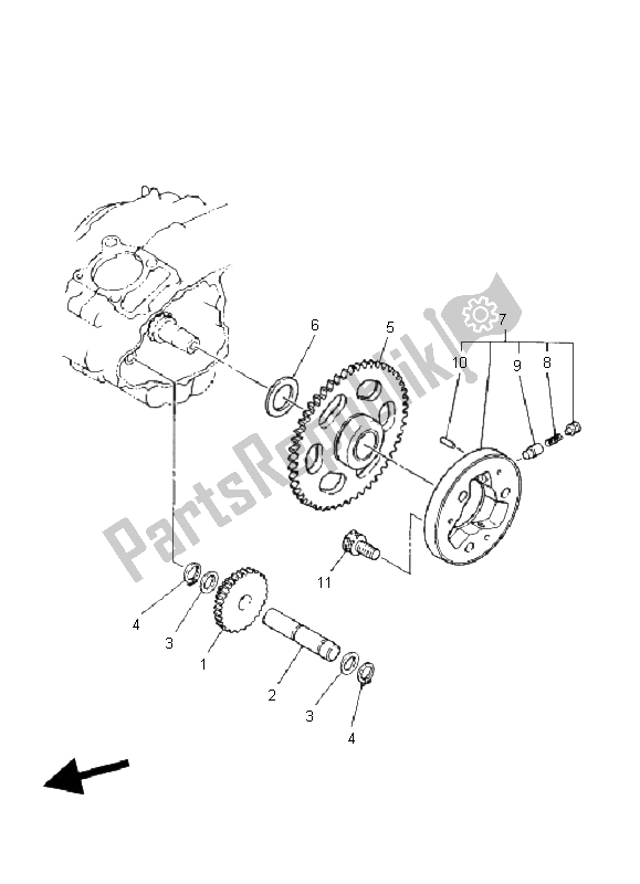 Tutte le parti per il Frizione Di Avviamento del Yamaha YFM 250B BIG Bear 2008