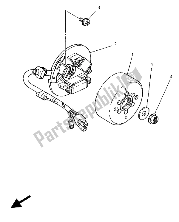 All parts for the Generator of the Yamaha WR 250Z 1996