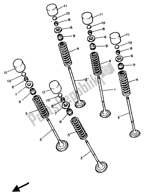 Toutes les pièces pour le Soupape du Yamaha FZR 750R 1990