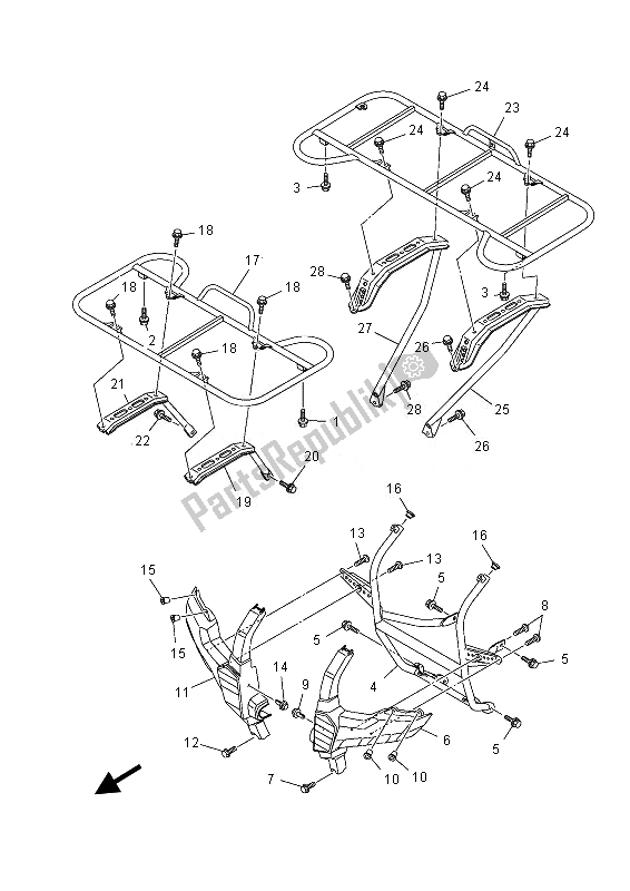 All parts for the Guard of the Yamaha YFM 700 Fgpd Grizzly 4X4 2013