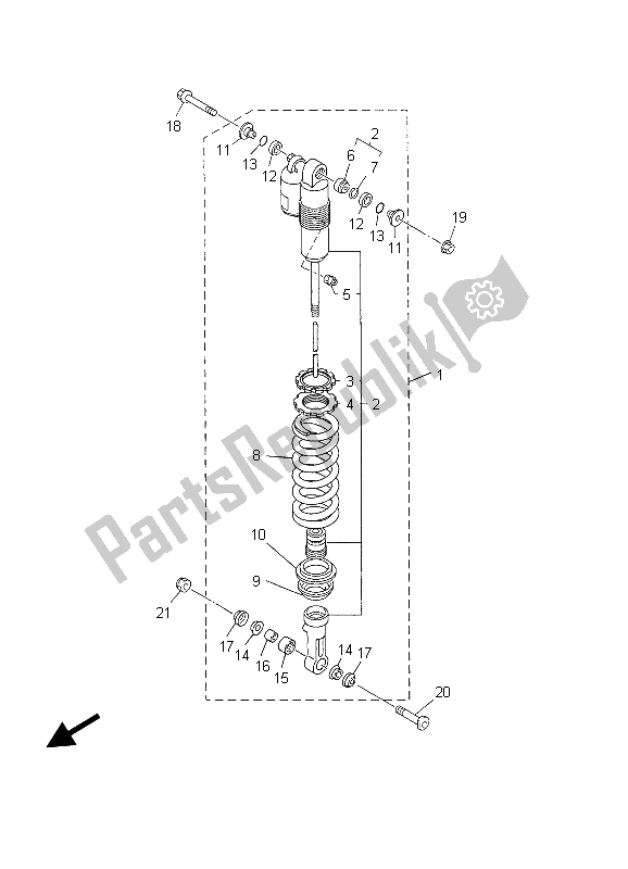 Todas las partes para Suspensión Trasera de Yamaha WR 450F 2003