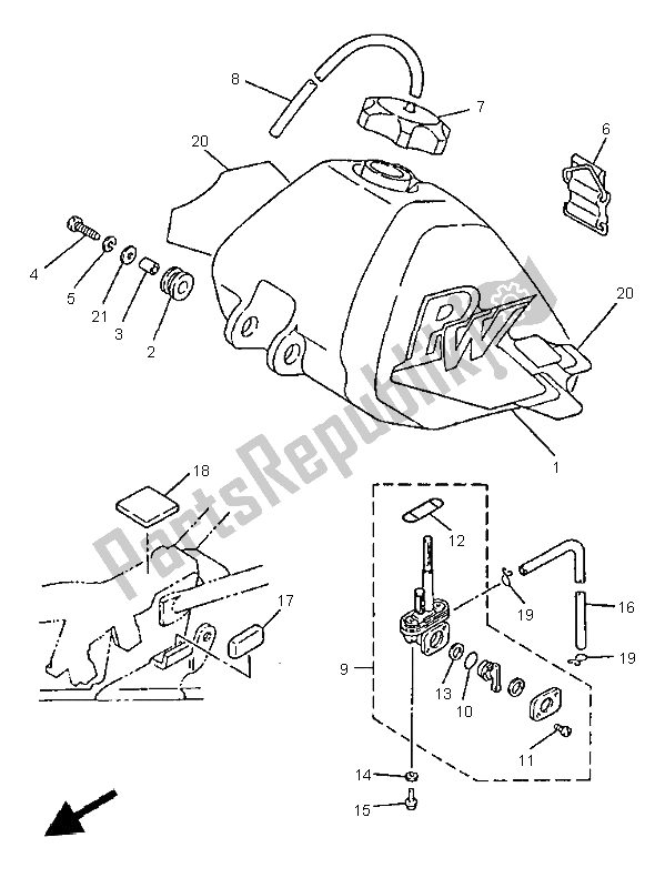 Toutes les pièces pour le Réservoir D'essence du Yamaha PW 80 1998