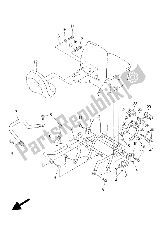 Toutes les pièces pour le Sac De Voyage 2 du Yamaha XVZ 13 TF 1300 1999