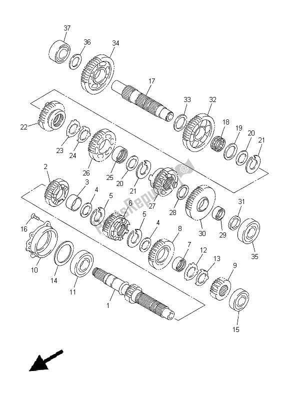 All parts for the Transmission of the Yamaha FJR 1300A 2014