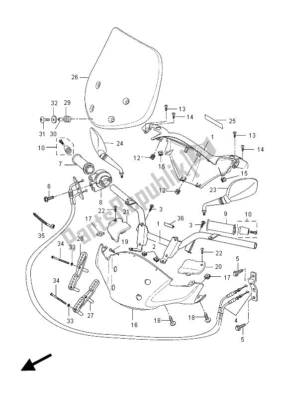 Wszystkie części do Uchwyt Kierownicy I Kabel Yamaha VP 125 X City 2012