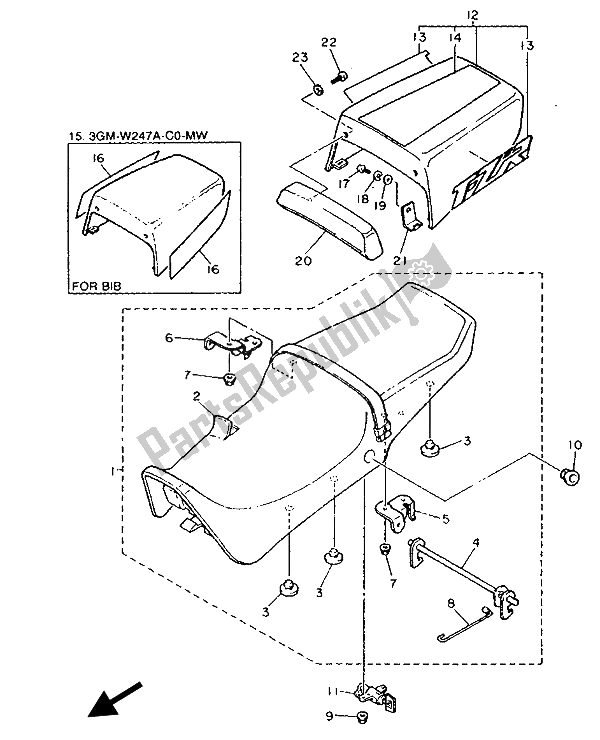 Wszystkie części do Siedzenie Yamaha FZR 1000 1992