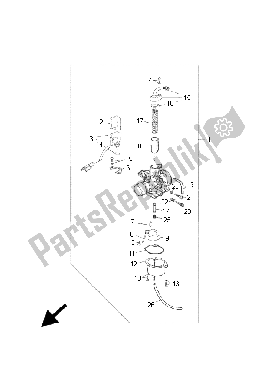 Tutte le parti per il Carburatore del Yamaha YN 50R Neos 2009