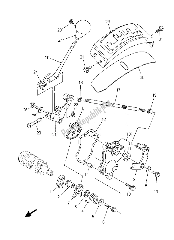 All parts for the Shift Shaft of the Yamaha YFM 700 Fgpd Grizzly 4X4 2013