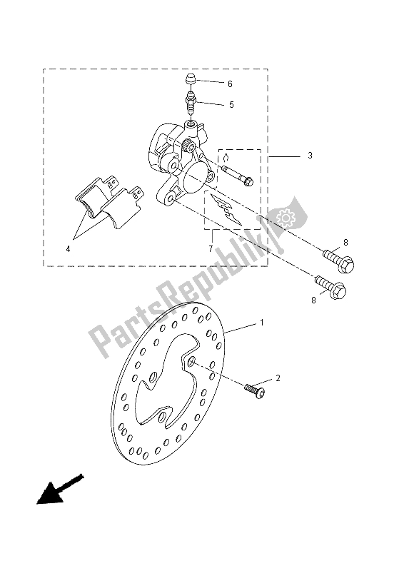 Tutte le parti per il Pinza Freno Anteriore del Yamaha CS 50M 2015