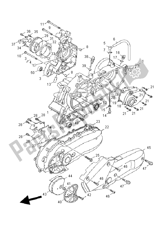 Alle onderdelen voor de Carter van de Yamaha YW 125 BWS 2010