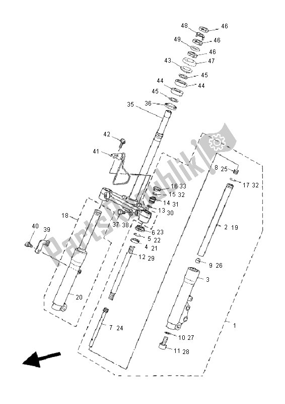 Tutte le parti per il Forcella Anteriore 2 del Yamaha YN 50R Neos 2011