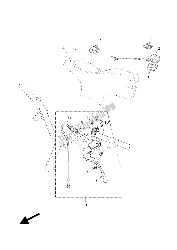 Tutte le parti per il Impugnatura Interruttore E Leva del Yamaha YN 50F 2012