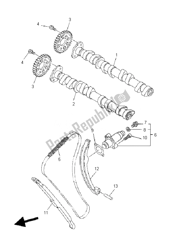 Toutes les pièces pour le Arbre à Cames Et Chaîne du Yamaha FZ6 S Fazer 600 2007