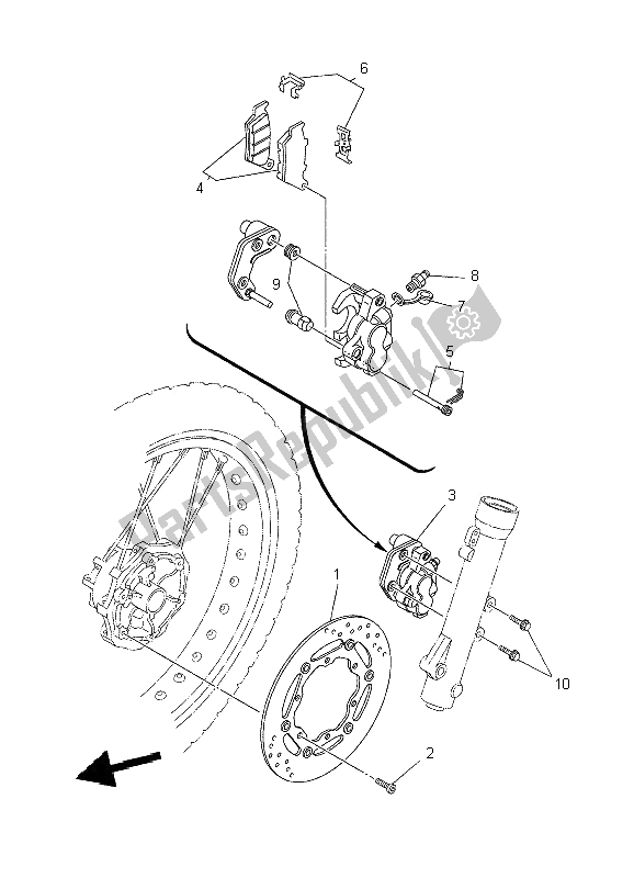 Alle onderdelen voor de Remklauw Voor van de Yamaha XT 660R 2009