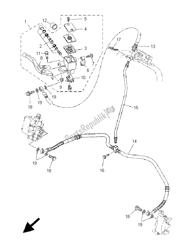 Tutte le parti per il Pompa Freno Anteriore del Yamaha YFM 700R 2009