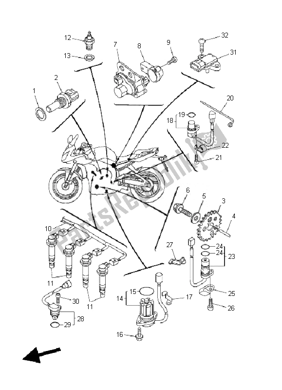 All parts for the Electrical 1 of the Yamaha FZ1 S Fazer 1000 2010